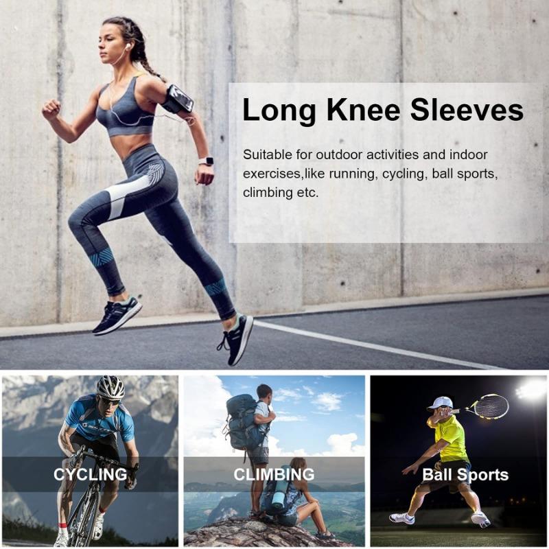 Extended Length Copper Ion Sports Knee Support High Elastic Pressure Non Slip Knee Brace