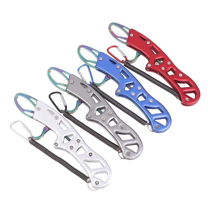 Fishing Aluminum Alloy Fishing Grip Pliers Fishing Lip Gripper Fish Plier Hand Grip With Tool Rope Fishing Accessories