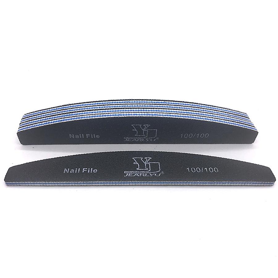 5 Pezzi Lima per Unghie 80/100/150/180/240 Grana Doppia Faccia Mezza Luna Carta Vetrata Lima per Unghie Rimuovi Cuticole Buffer Strumenti per Manicure