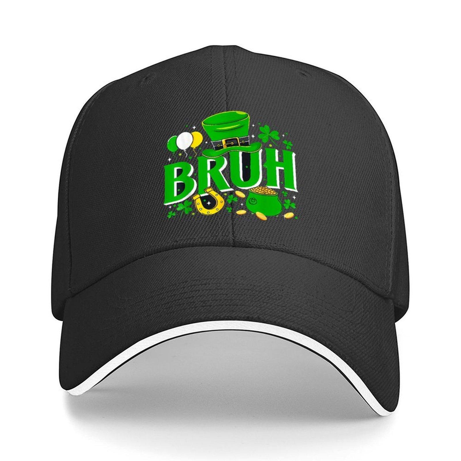 

Bruh St Patricks Day Leprechaun Baseball Cap Adjustable Unisex Casual Polyester Hat One Size
