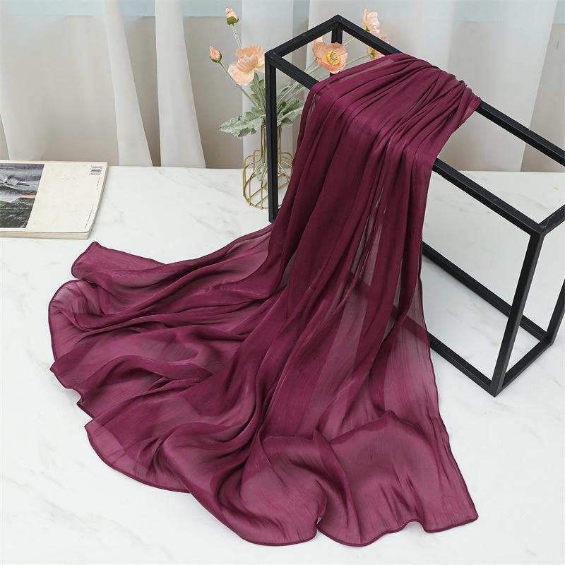 2025 Frühling/Sommer Damen Seidenschal: Leichter, einfarbiger Sonnenschutzschal