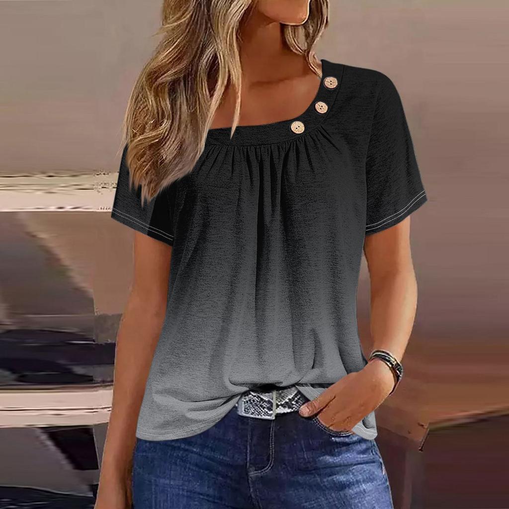 Sommeroberteile für Frauen Print für Frauen O-Kragen Kurzarm Bequeme Damenoberteile T-Shirts