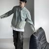 Men's Retro Washed Distressed Denim Zipper Jacket - Loose Casual Versatile Trendy Top