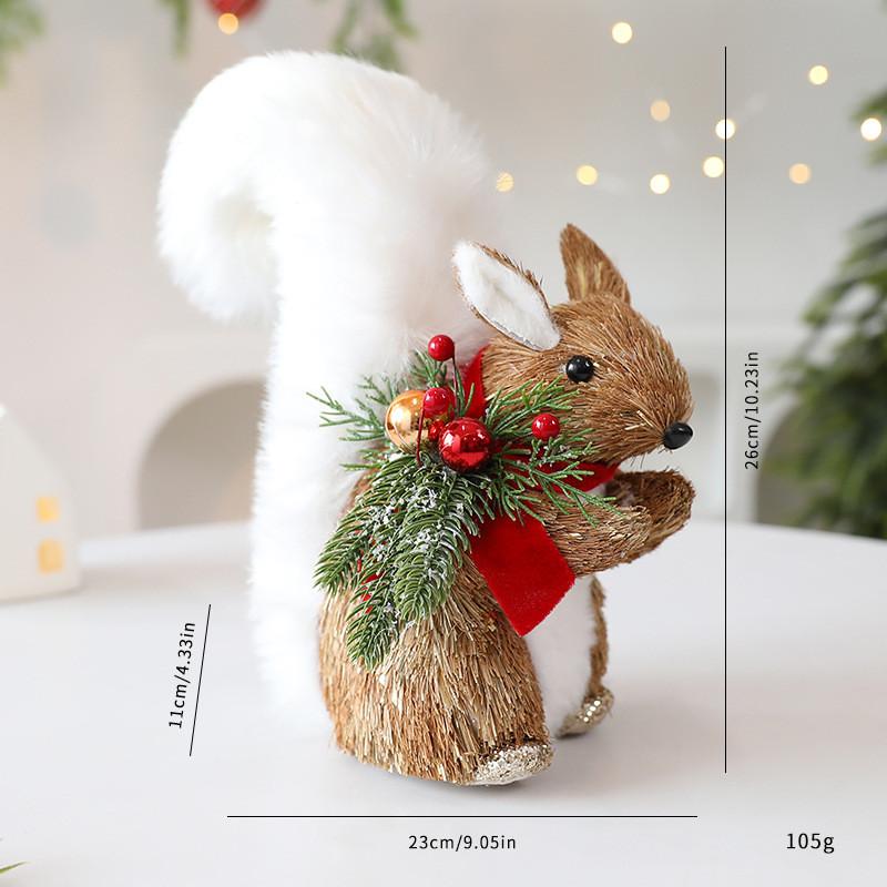 Christmas Woven Fox Squirrel Decor With European Style For Holiday Display