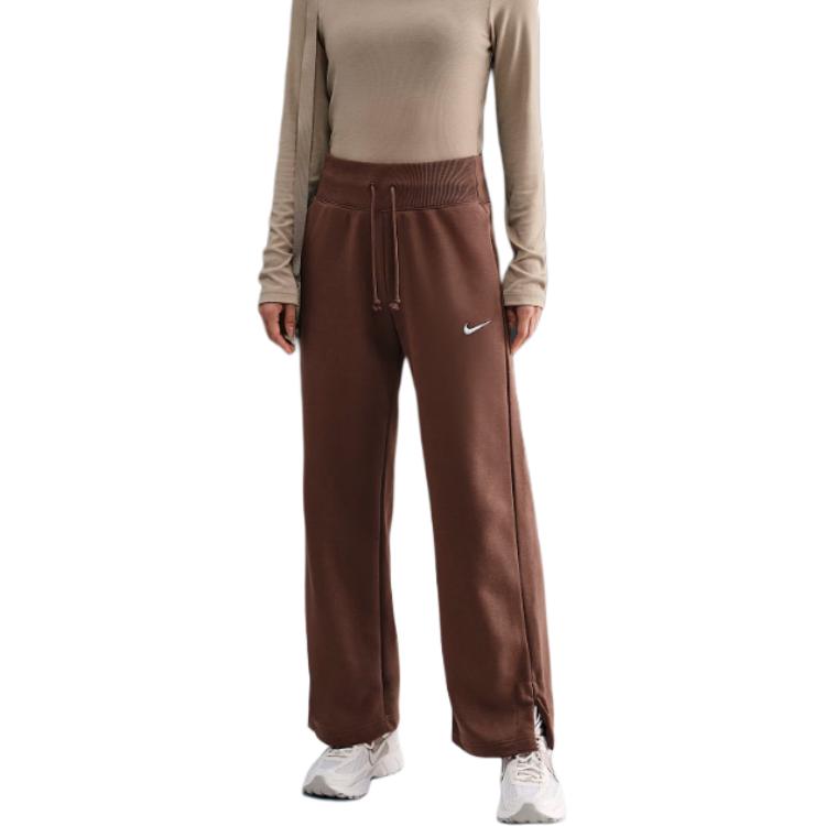 Nike Solid Color High Waist Wide Leg Casual Pants Women Bottoms FZ7208-265