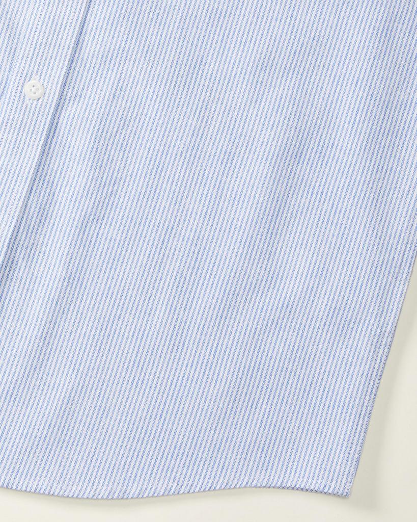 Amazon Essentials Men's Regular Fit Long Sleeve Oxford Shirt, Blue Stripe, Size XL