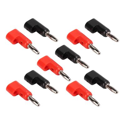 10 piezas Conector Banana 4mm Rojo Negro Tipo Tornillo Abierto Apilable Adaptador Sin Soldadura para RVs Camiones Coches