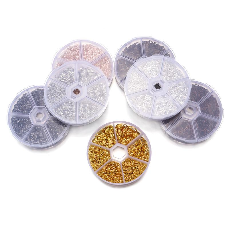 1040pcs Boxed Iron Jump Rings for DIY Handmade Jewelry - Single Loop / Closed Rings