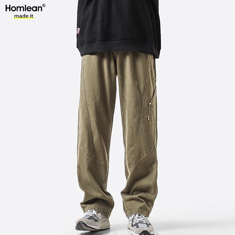 Homlean Men's American Style Cotton Loose Cargo Pants HS60