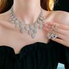 Light luxury diamond-encrusted water drop necklace, fashionable personality, heavy industry neck chain, bridal evening dress, high-end accessories