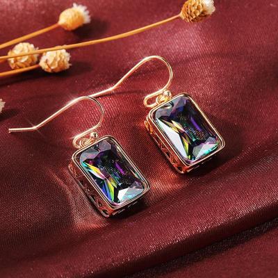 Geheimnisvolle bunte Zirkon-Ohrringe: Eleganter europäischer & amerikanischer Schmuck Geschenk zum Muttertag