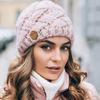 New Winter Hat for Women Knitted Korea Beanie Thick Skullies Hat Autumn Outdoor Warm Streetwear Caps Red Black White Pink