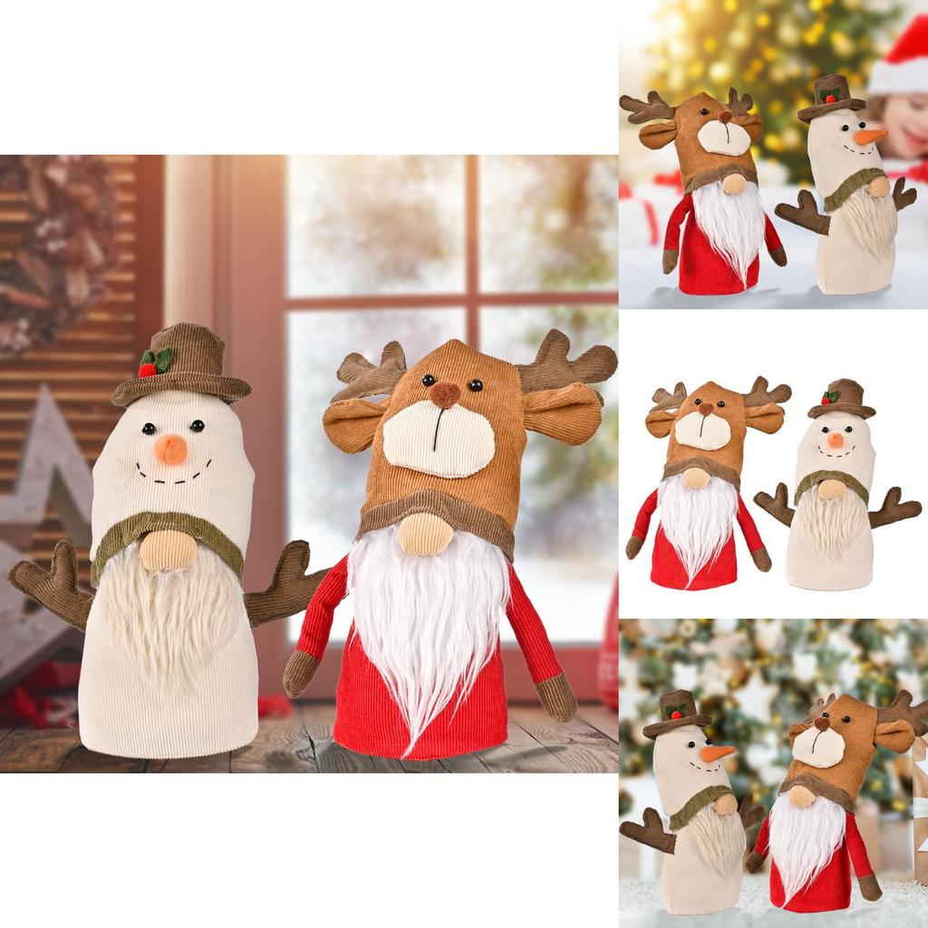 Festive Handmade Christmas Plush Doll With Antlers Ideal For Seasonal Home Decor