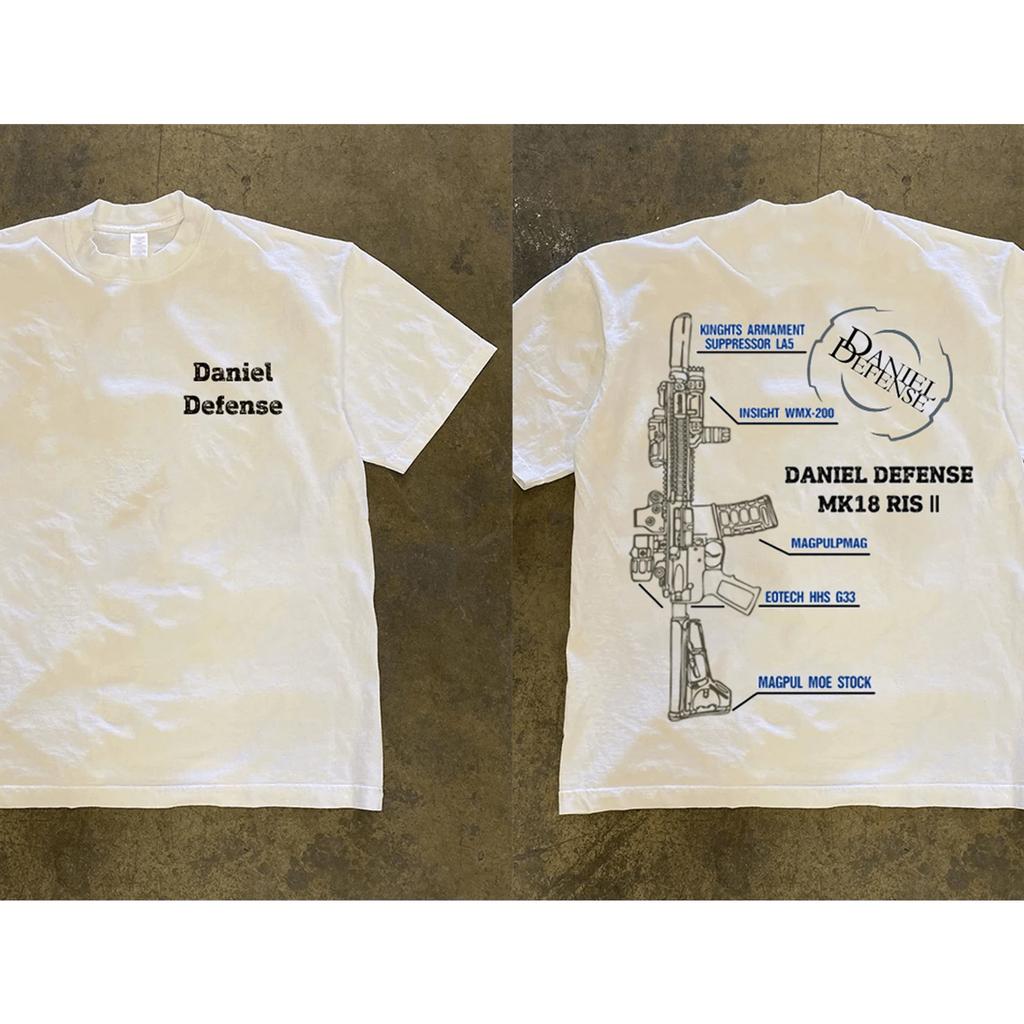 Men's Graphic In Daniel Defense MK18 T-Shirt 100% Cotton Sweat Wicking Breathable High Quality Casual Tee for Easy Movement