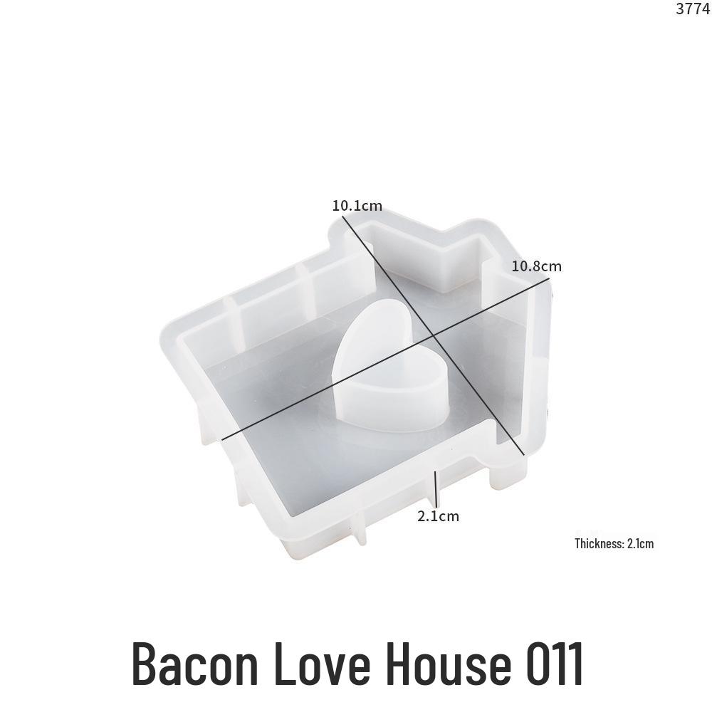 Heart and House Silicone Mold for DIY Epoxy and Aroma Candles