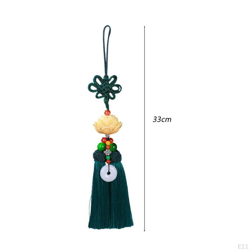 Car Pendant Mirror Pendant,Lotus Shape,Gift Decorative Resin Tassel Hanging Decoration Cars
