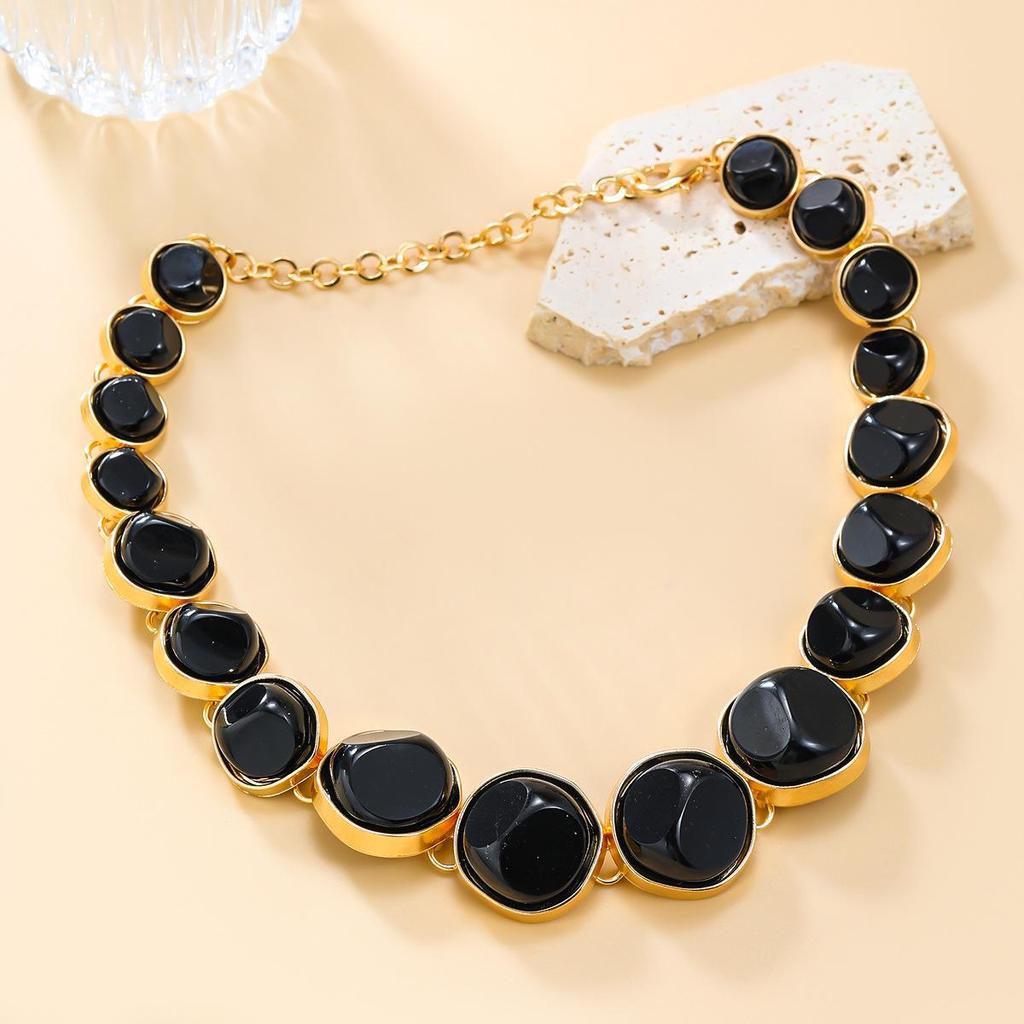 Bohemian Multi-Layer Round Alloy Resin Necklace for Women