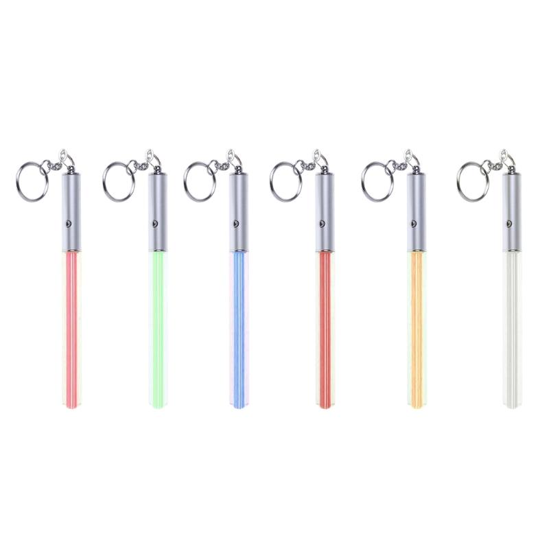 

6Pcs Colorful Glow Pen Torch Wand Stick Lightsaber Keychains LED Light Glow Stick Wand Party Supplies Accessories 1