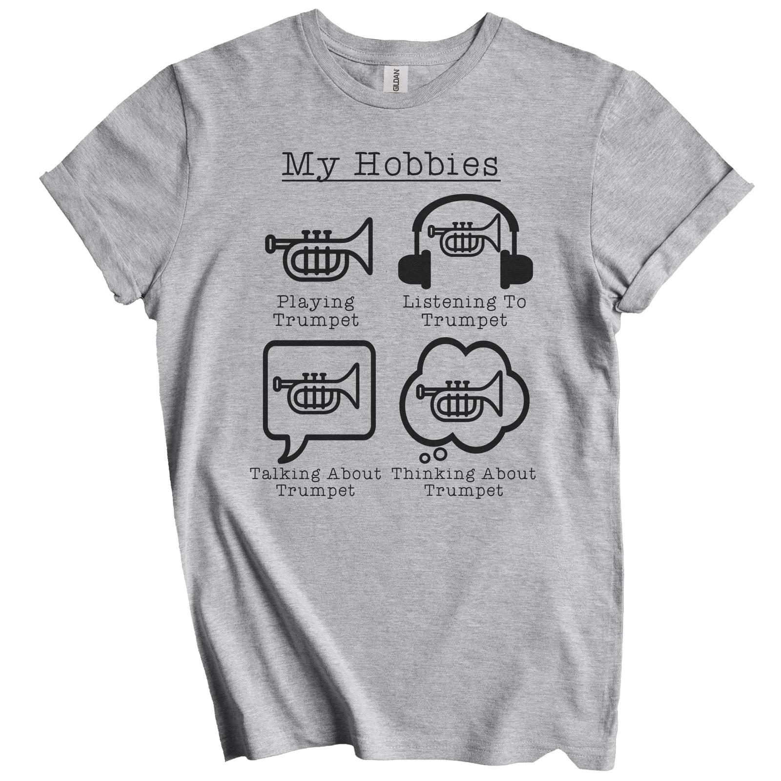 My Hobbies Playing Trumpet Funny Trumpet Player T-Shirt S