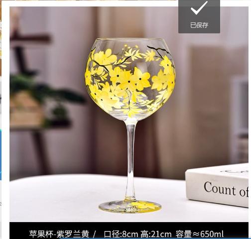 Hand-painted Champagne Wine Glasses Colored Tall Glass Cup Crystal Glass Red Wine Cup Home High-end Cocktail Beer Goblet Glasses