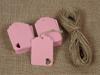 100 Pcs Wedding Favor Hang Tag Rectangular Shape Heart Punched Gift Tags with Free Natural Jute Twine