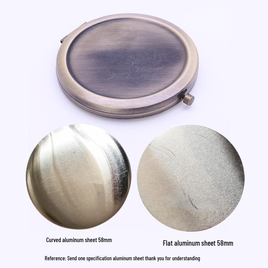 Round Metal Base Double-Sided Folding Makeup Mirror - Portable HD Handheld Dorm Mirror