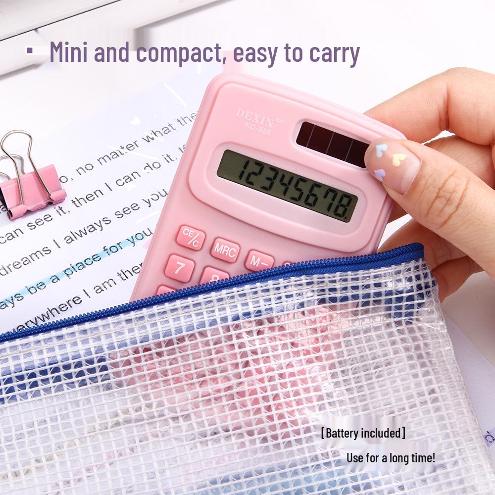 Creative Mini Colorful Silent Calculator for Primary Students - Ultra-thin & Portable
