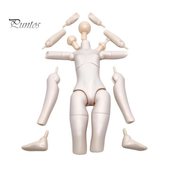 Highly Articulated Doll Body 1/6 Scale with 3 Neck Adapters, 9.8-Inch Blank Action Figure PVC Flexible Joint, Miniature Female for Custom