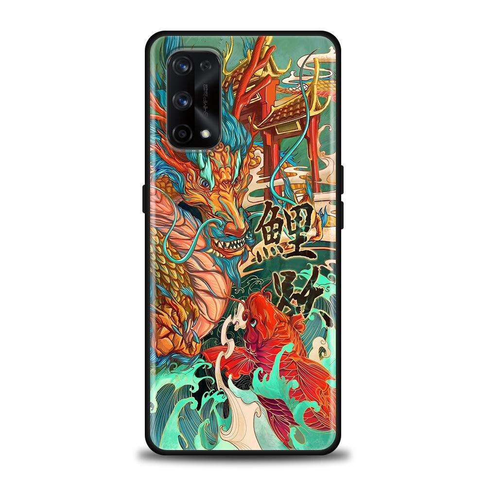 Japanese Style Art Samurai Phone Case For Oppo Realme 8i 8 9 7 6 5 Pro 9i 7i 5i 6i XT 5G Cases Soft Cover Realme 8Pro 8i