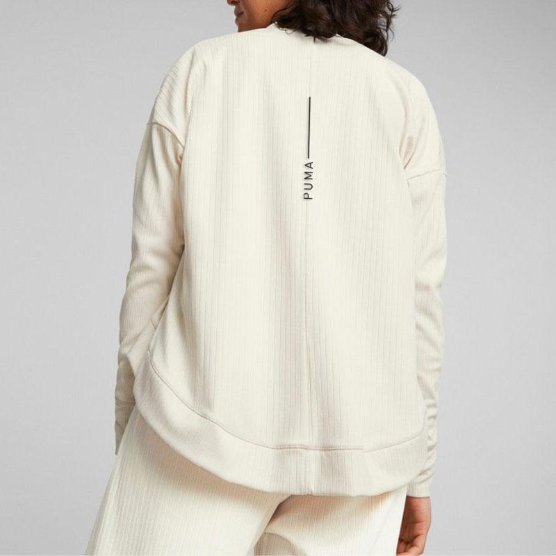 Puma Studio Unwind Long Cardigan Women Cardigans Snow-White 524615-87