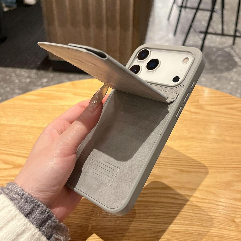 Anti-Drop Leather Card Holder Stand, 2-in-1 Lightweight Case for iPhone 17 Pro Max