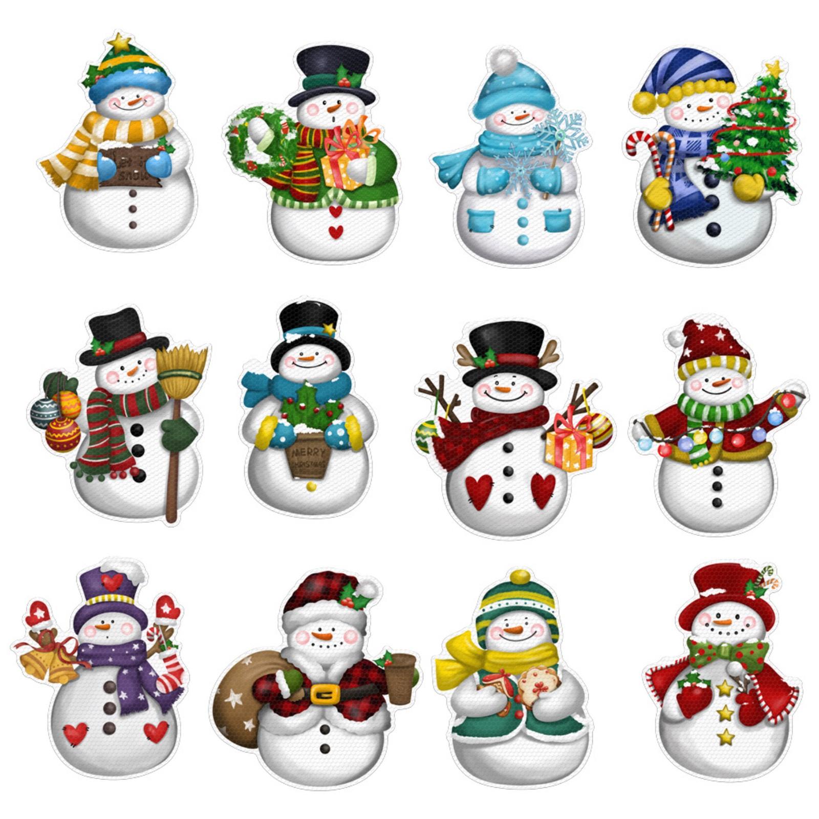 

Рождественский Магнитный Стикер Украшение Снеговик Магнитный Светоотражающий Декор Наклейка на машину Наклейка на почтовый ящик Холодильник One Size белый