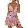 Elegant Polyester Sequin Short Dress With Vneck And Backless Design For Summer Party Wear