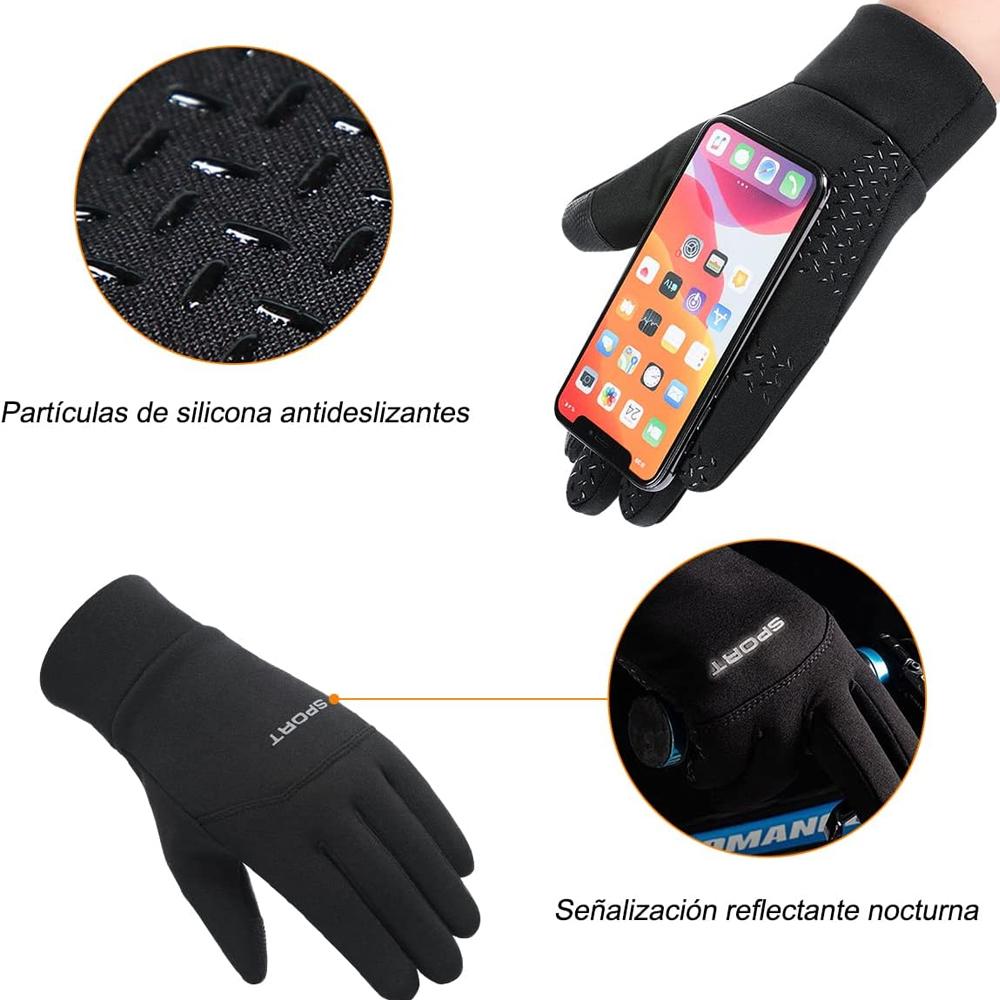 Touch the Net Waterproof Gloves, Men's and Women's Snow Gloves, Bicycle Warm Gloves, Suitable for Running, Riding a Motorcycle,