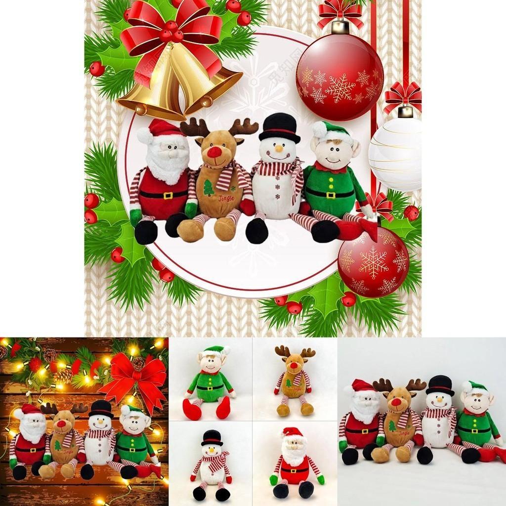 Festive Plush Santa Snowman Elk Doll Decorative Toy For Christmas
