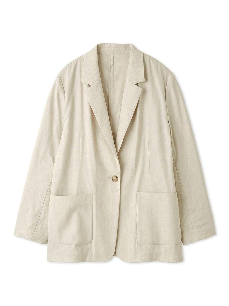 Emi Linen Blend Tailored Jacket 13WFJ252001LBEG1