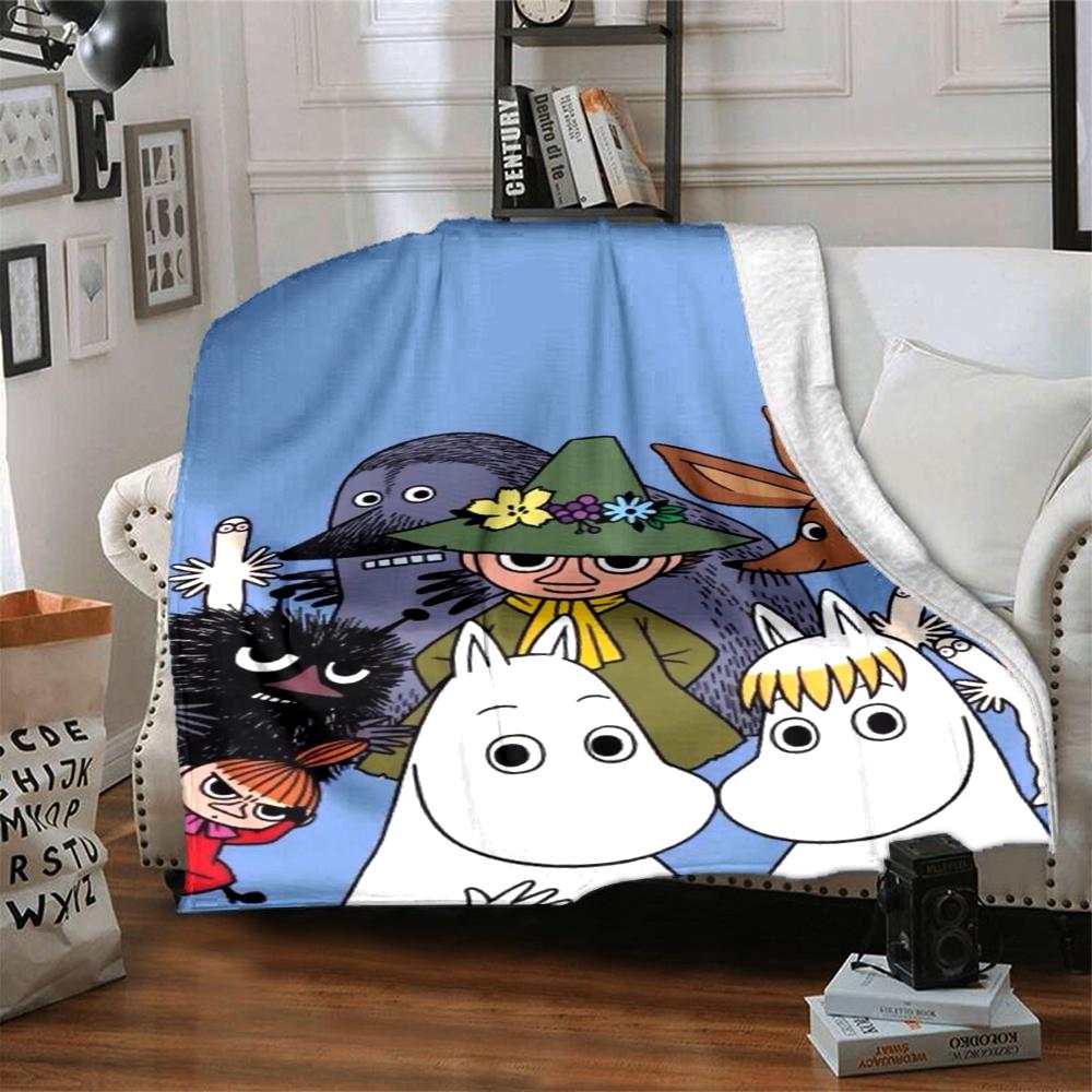 Moomin Temalı Baskılı Battaniye - Kanepe, Yatak, Seyahat ve Dış Mekan Kullanımı İçin Mükemmel | Makinede Yıkanabilir, Rahat ve Dayanıklı.
