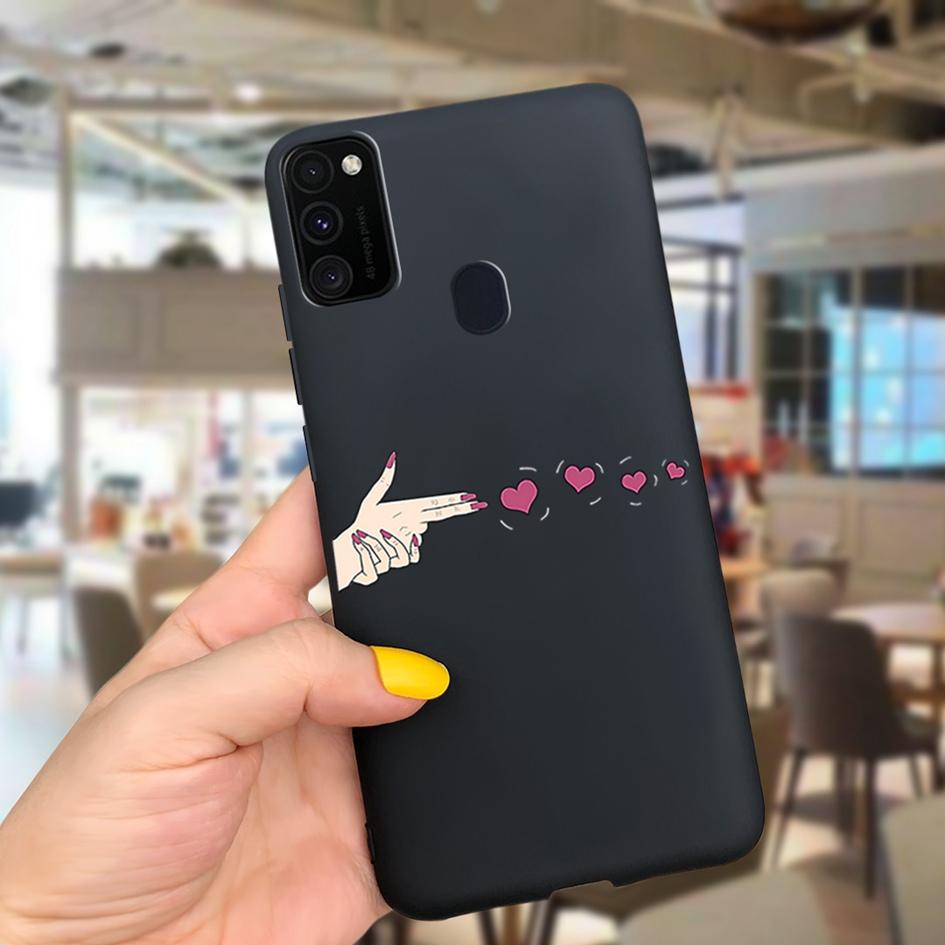Pro Samsung M21 Pouzdro 6,4 palce Měkký Silikonový Kryt s Srdcem TPU Pro Samsung Galaxy M21 M 21 SM-M215F M215 Zadní Kryt Telefonu Funda