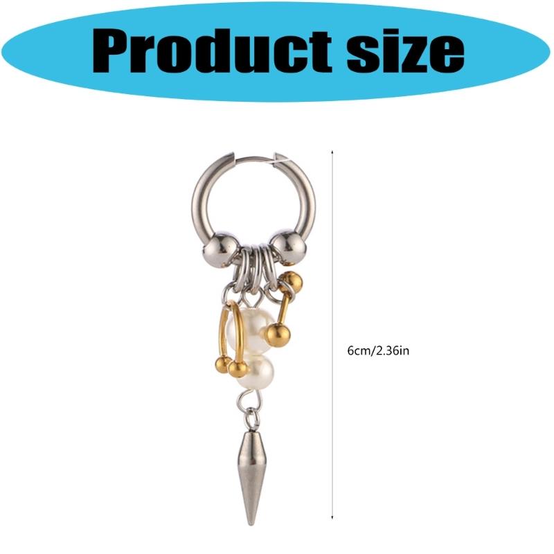 Fashion Forward Conical Pendant Earrings Ear Drop With Detailing Punk Inspired Alloy Jewelry Gift For Her