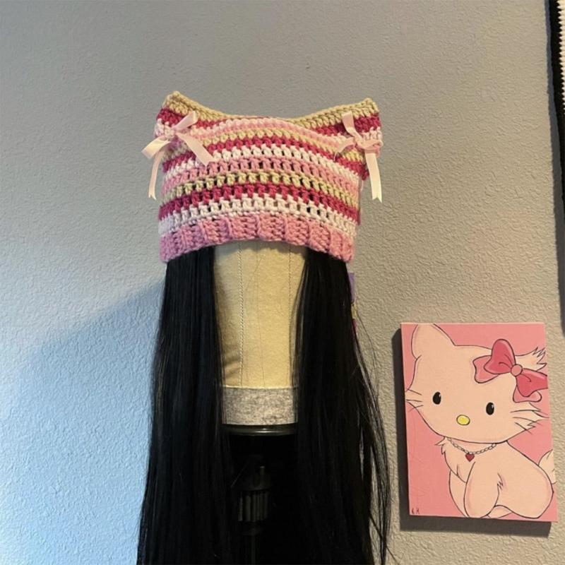 Fashion Women Beanie Hat Lovely Girls Devil Ear Knit Hats Photography Headwear