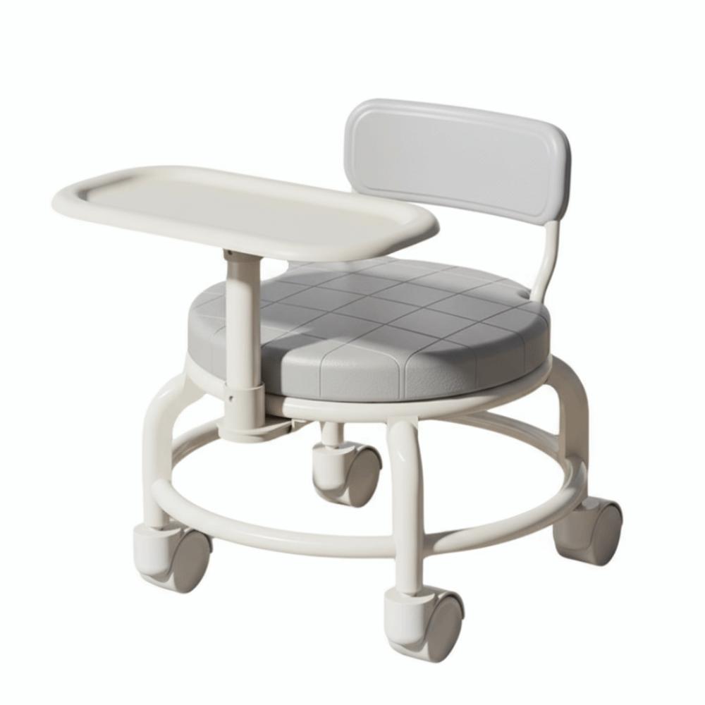 

Безопасные поворотные колеса Детское сиденье Регулируемый детский обеденный стул Маленький шкив Табурет Детский сад серый