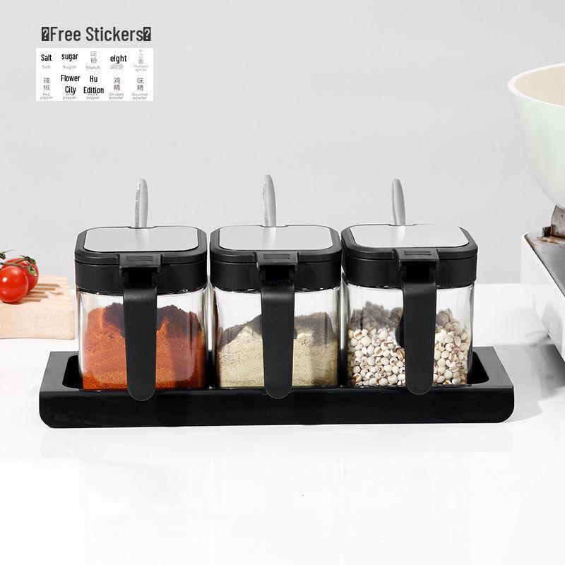 Kitchen Spice Jar Set - Seasoning and Salt Storage Containers