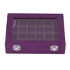 Small Velvet Jewelry Box Organizer 24 Compartments Jewelry Case Earring Rings Storage Box Jewelry