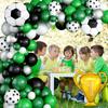 Football-themed Aluminum Film Balloons Set for Party Decoration. Children's Championship Cup Football Party Setup and Decoration
