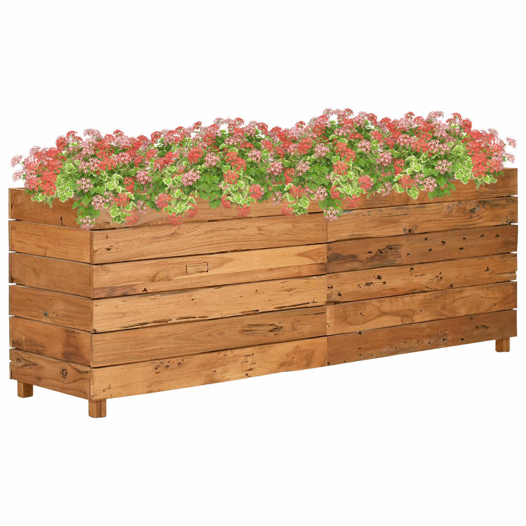 Raised Garden Bed 150 x 40 x 55 cm Reclaimed Teak Wood and Steel