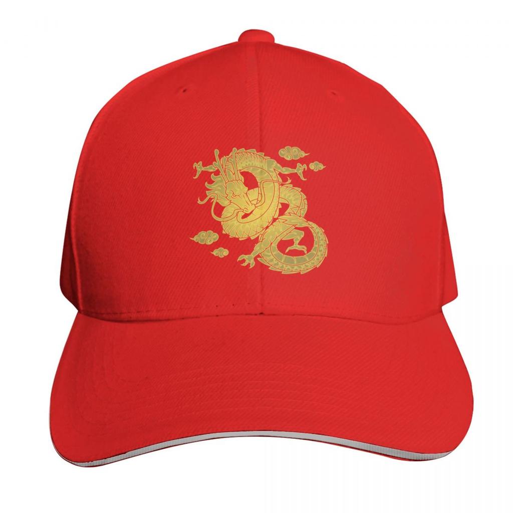 Golden Dragon Baseball Cap Christmas Hat Golf Hat Genuine Beach Outing Snap Back Hat Unisexs Womens