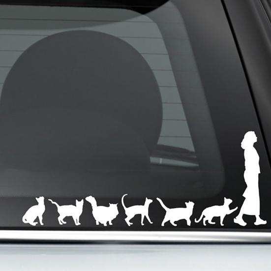 Niedliche Katzen folgen Lady Auto-Styling Fahrzeugkarosserie Fenster reflektierende Aufkleber Aufkleber