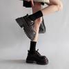 British Style Platform Loafers Women's 2025 Spring New Small Leather Shoes Lace-up Thick Heel Small Height Increase Single Shoe Trend