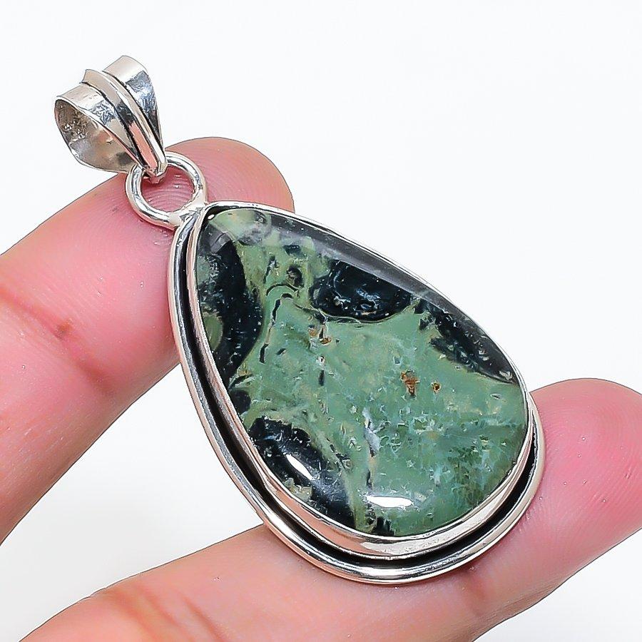Natural Kambaba Jasper Gemstone 925 Sterling Silver Jewelry Pendant 1.97  AP-15173