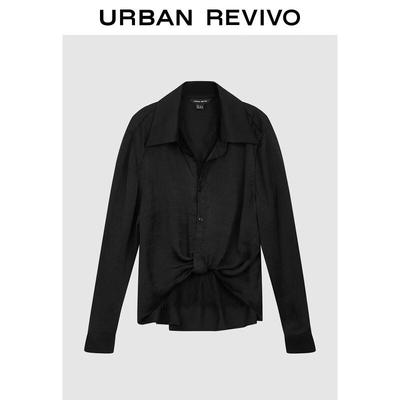 UR Women's Lapel Twisted Blouse Shirt